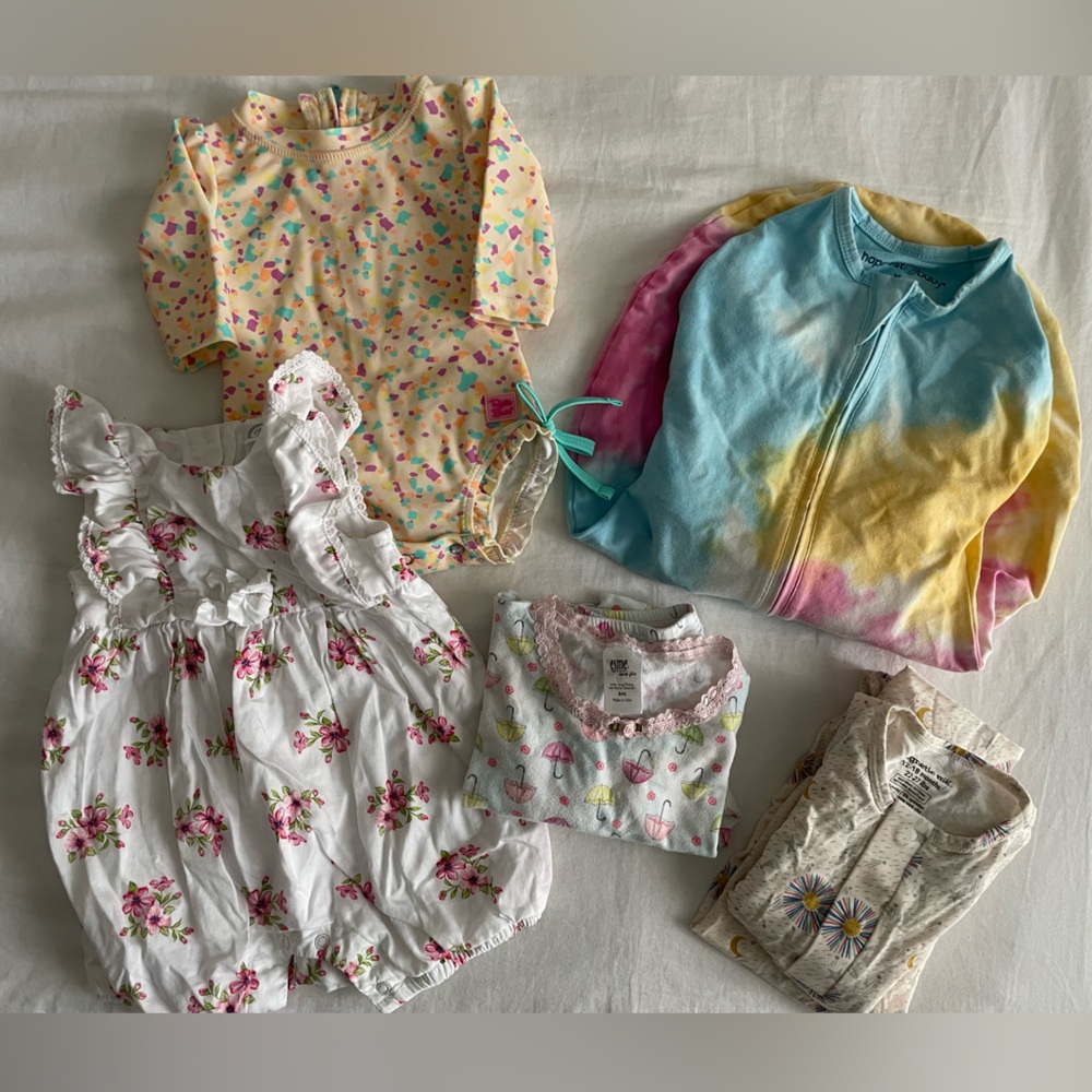 Baby Girl Bundle - Swaddle, Pjs, RashGuard & Romper